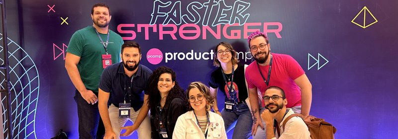 Members of our Development, Design, and Sales teams. From left to right:  José Carlos Menezes, Fernando Lins, Débora Correia, Juliana Barros Lima, Maryna Moraes, Breno Chamie and Tomaz Alencar.